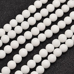 Natural Malaysia Jade Beads Strands, Dyed & Heated, Round, White, 6mm, Hole: 0.8mm, about 64pcs/strand, 15 inch(X-G-A146-6mm-B01)