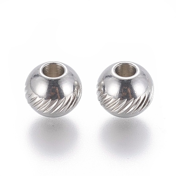 202 Stainless Steel Beads, Rondelle, Stainless Steel Color, 8x7mm, Hole: 3mm