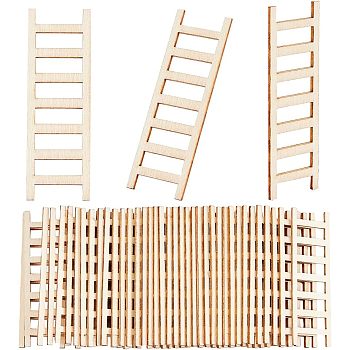 Mini Wood Ladder, for Dollhouse Accessories, Pretending Prop Decorations, Navajo White, 60x19.5x1.5mm