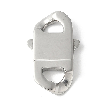 316 Surgical Stainless Steel Bayonet Clasps, Oval, Stainless Steel Color, 35x21x5.5mm, Hole: 5.5x8mm