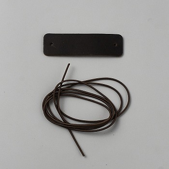Leather Notebook Protective Cover, Rectangle, Coffee, 70x20x2mm, Hole: 2.5mm