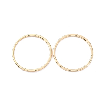 Ion Plating(IP) Brass Linking Rings, Round Ring, Real 18K Gold Plated, 20x1mm, Inner Diameter: 18mm