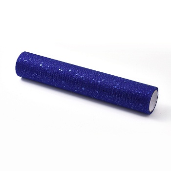 Glitter Sequin Deco Mesh Ribbons, Tulle Fabric, Tulle Roll Spool Fabric For Skirt Making, Blue, 11 inch(28cm), about 5yards/roll(4.572m/roll)