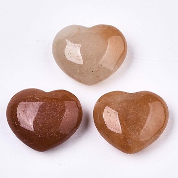Natural Red Aventurine Heart Love Stone, Pocket Palm Stone for Reiki Balancing, 20x23x10mm