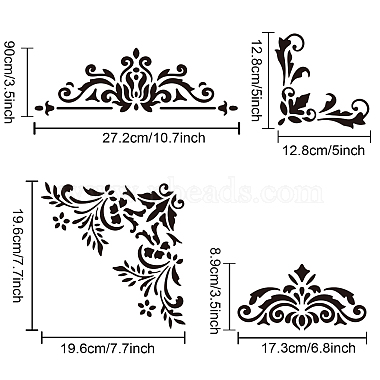 2Pcs 2 Styles PET Hollow Out Drawing Painting Stencils(DIY-WH0411-009)-3