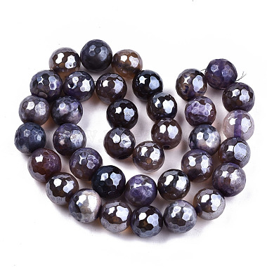 Galvanisieren natürliche Achat Perlen Stränge(G-T131-55-24)-2