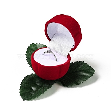Flocking Plastic Rose Finger Ring Boxes(CON-C015-01A)-4