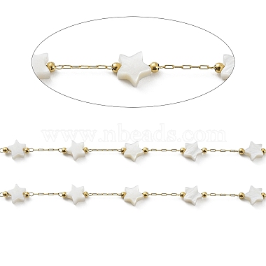 Natural Shell Star Beaded Link Chains(CHS-C008-02G)-2