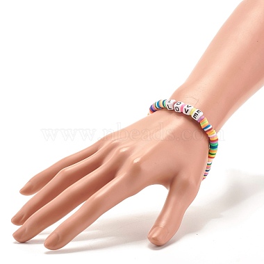 Love Word Acrylic Beads Stretch Bracelet(BJEW-JB07328)-5