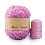Knitting Yarn, Cashmere Yarn, for Blanket Pillows Craft Crochet Yarns, Fuchsia, 2mm, about 50g/Skein(PW-WGFBE3A-04)