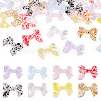 40Pcs 8 Colors Transparent Acrylic Beads, Bowknot, Two Tone, Mixed Color, 24x33x7mm, Hole: 3mm, 5pcs/color(OACR-TA0004-05)