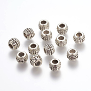 Large Hole Beads, Alloy European Beads, Antique Silver, Lead Free and Cadmium Free & Nickel Free, Rondelle, 9.5x7mm, Hole: 4mm(LF11511Y-NF)