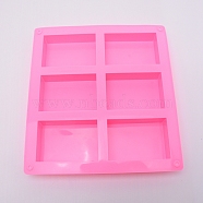 Rectangle Silicone Molds, For Soap Making, Hot Pink, 220x205x23mm(DIY-WH0171-41)