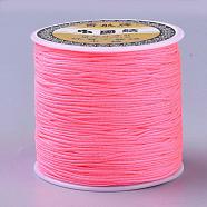 Nylon Thread, Chinese Knotting Cord, Hot Pink, 0.8mm, about 109.36 yards(100m)/roll(NWIR-Q008A-F103)