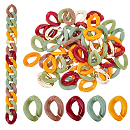 100Pcs 5 Colors Opaque Acrylic Linking Rings, with 100Pcs CCB Plastic Linking Rings, Quick Link Connectors, For Curb Chains Making, Twist, Mixed Color, 22~22.5x16~16.5x4.5~5.5mm, Inner Diameter: 6.5~12x6~13mm(FIND-FH0006-20)