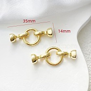 Brass Fold Over Clasps, for Jewelry Making, Golden, 35x14mm(PW-WG76280-04)