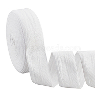 Flat Polycotton Twill Tape Ribbon, Herringbone Ribbon, White, 50x1mm(OCOR-WH0066-92K-02)