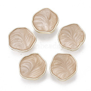 CCB Plastic Shank Buttons, with Enamel, Rose Gold, PeachPuff, 24x23.5x9.5mm, Hole: 3.5mm(BUTT-S024-05B)