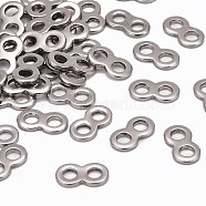 Infinity 201 Stainless Steel Bead Spacer Bars, Stainless Steel Color, 11x6x1mm, Hole: 2.5mm(X-STAS-R064-46)
