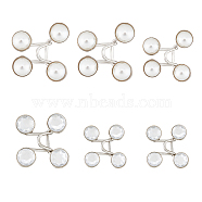 6 Sets 4 Style Adjustable Waist Extender Buckle for Jeans, Iron Removable Button Pins, with Plastic Imitation Pearl Beads or with Crystal Rhinestone Bead, Mixed Color, Button: 15.4~17.5x11~11.5mm, Hook: 19~33x8.5~24x1.7~8.5mm, 1 set/style(DIY-FH0005-08)