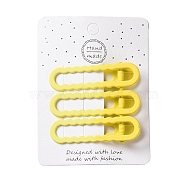 Spray Painted Iron Alligator Hair Clips for Girls, Yellow, 16x59x12mm, 3pcs/card(PHAR-A011-01I)