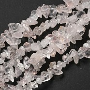 Natural Rose Quartz Chip Beads Strands, 5~8mm, Hole: 0.3mm, about 32~32.5 inch long(F007-02)