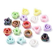 UV Plating Rainbow Iridescent Acrylic Beads, Mixed Shapes, Mixed Color, 17~18.5x16~19x6.5mm, Hole: 2.7~3mm(OACR-A029-13)