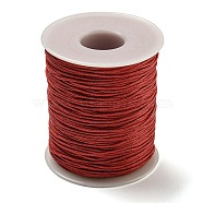 Waxed Cotton Thread Cords, Red, 1mm, about 109.36 Yards(100m)/Roll(YC-XCP0001-08)
