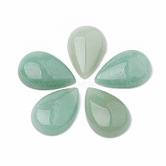 Natural Green Aventurine Cabochons, teardrop, 25x17x6.5~7mm(G-S330-17)