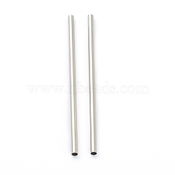 304 Stainless Steel Beads, Tube Beads, Stainless Steel Color, 75x3mm, Hole: 2.5mm(STAS-H160-04O-P)