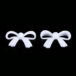 Opaque Acrylic Beads, Bowknot, White, 18x30x5.5mm, Hole: 1.6mm, about 600pcs/500g(SACR-T351-005J)