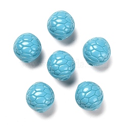 Opaque Acrylic Beads, Turtle Shell, Light Sky Blue, 10~11x12mm, Hole: 1.8mm, about 625pcs/500g(OACR-G037-01C)