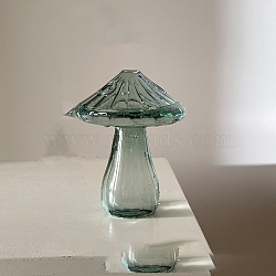 Lampwork Vases, Home Decorations, Mushroom, Teal, 40x120mm(LAMP-PW0001-72A)
