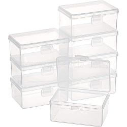 Polypropylene(PP) Plastic Boxes, Bead Storage Containers, with Hinged Lid, Rectangle, White, 5.8x8.35x3.65cm,  Inner Size: 7.7x5.1cm, 8pcs/box(CON-BC0006-55)