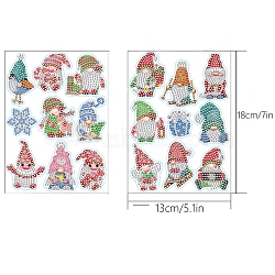 Christmas Themed DIY Diamond Painting Stickers Kits, with Resin Rhinestones, Diamond Sticky Pen, Tray Plate and Glue Clay, Santa Claus, Colorful, 180x130x2mm(PW-WG27080-01)