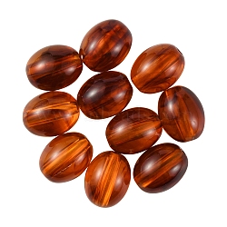 Transparent Acrylic Beads, Oval, Dark Orange, 11x14mm, Hole: 2mm(TACR-CJ0001-40)