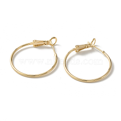 Brass Hoop Earrings, Golden, 29.5x25x5.5mm, Pin: 0.6mm(KK-WH0054-35B)