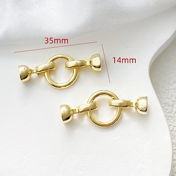 Brass Fold Over Clasps, for Jewelry Making, Golden, 35x14mm