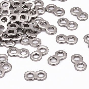 Infinity 201 Stainless Steel Bead Spacer Bars, Stainless Steel Color, 11x6x1mm, Hole: 2.5mm
