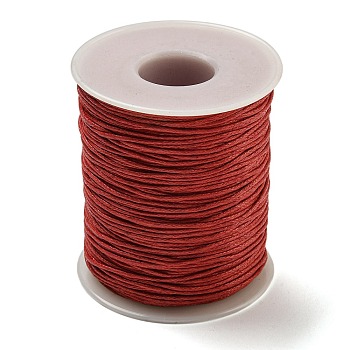 Waxed Cotton Thread Cords, Red, 1mm, about 109.36 Yards(100m)/Roll