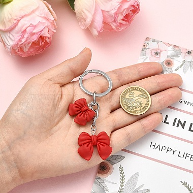 Resin Bowknot Pendant Keychains(KEYC-YW00276)-5