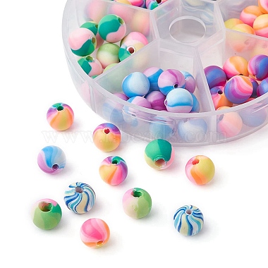 90Pcs 6 Colors Handmade Polymer Clay Beads(CLAY-YW0001-80)-2