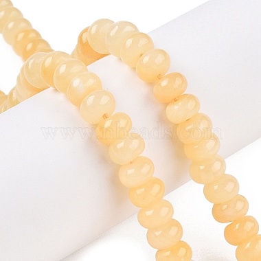 Rondelle Yellow Jade Beads