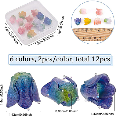 benecreat 12pcs 6 perles en plastique de couleurs(KY-BC0001-27)-2