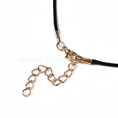 Waxed Cord Necklace Making with Iron Findings(X-NJEW-R229-1.5mm-G)-4