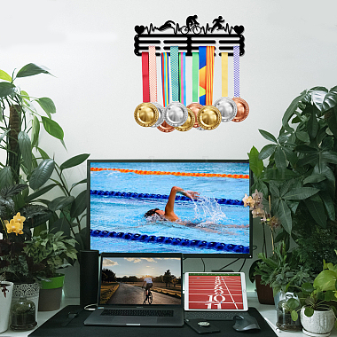 スポーツテーマの鉄メダルハンガーホルダーディスプレイウォールラック(ODIS-WH0021-603)-7