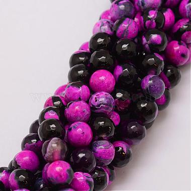 8mm Camellia Round Fire Agate Beads