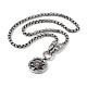 304 Stainless Steel Dragon Head King Box Chain Viking Sun Pendant Necklaces for Men(NJEW-K278-13AS)-2