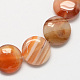 Flat Round Gemstone Natural Red Agate Stone Beads Strands(X-G-S110-03)-1