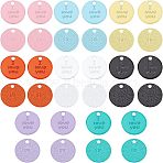 48Pcs 8 Colors Spray Painted Alloy Charms, Cadmium Free & Lead Free, Flat Round with Phrase I Love You, Mixed Color, 13x13x1.5mm, Hole: 1.6mm, 6pcs/color(FIND-FH0002-71)